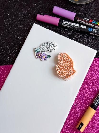 Venom Bloom Snake Cutter 38 mm & 45 mm Floral Fang Polymer Clay Earring Tool