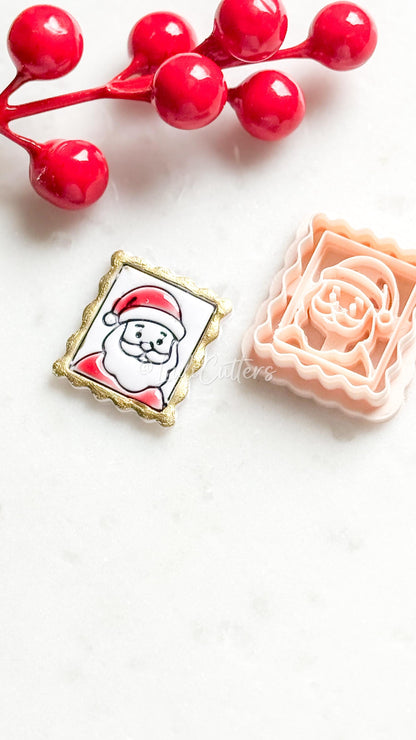 Santa Portrait Clay Cutter: Christmas Ornament Earring Design