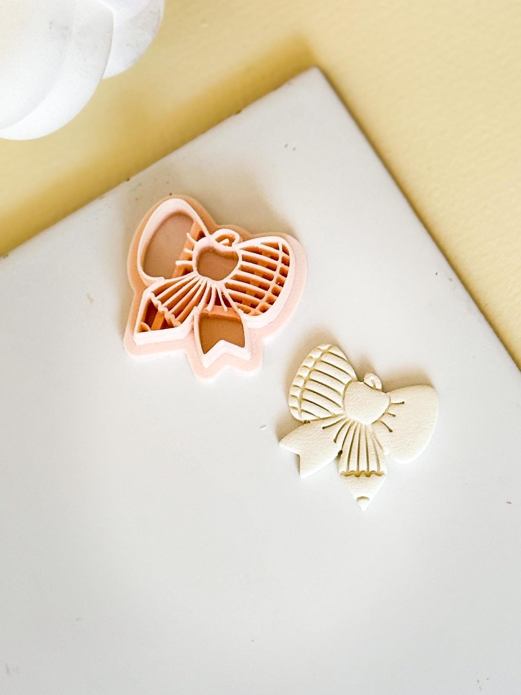 Apple & Pencil Bow Clay Cutter: School Theme Polymer Clay Mold