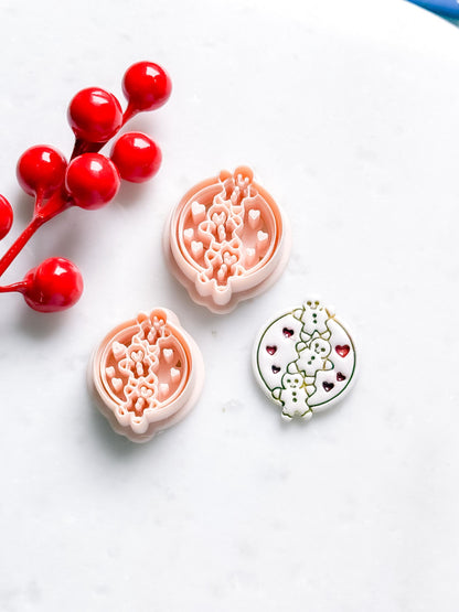 Gingerbread Family & Hearts Clay Cutter Set – Christmas Polymer Clay Cookie Shape
