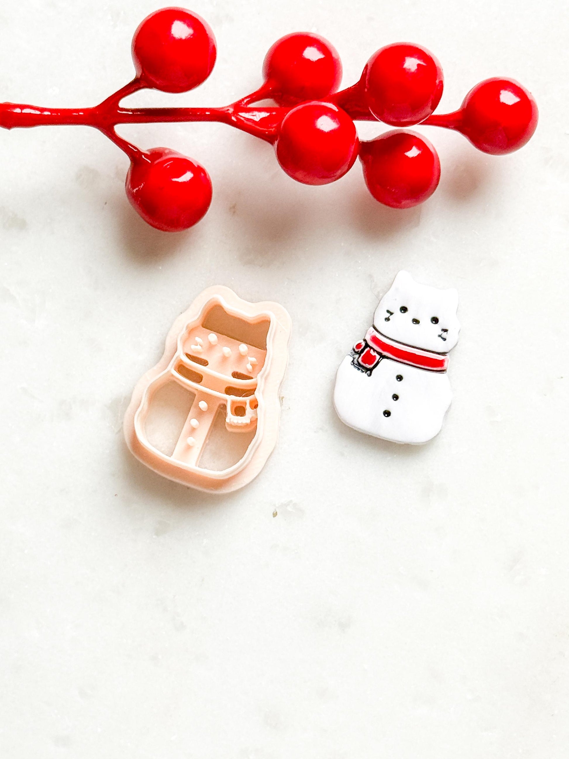 Winter Cat Clay Cutter – Polymer Clay Earring & Charm Tool