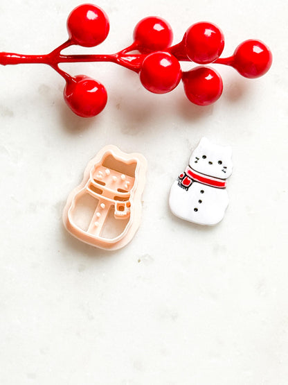 Winter Cat Clay Cutter – Polymer Clay Earring & Charm Tool