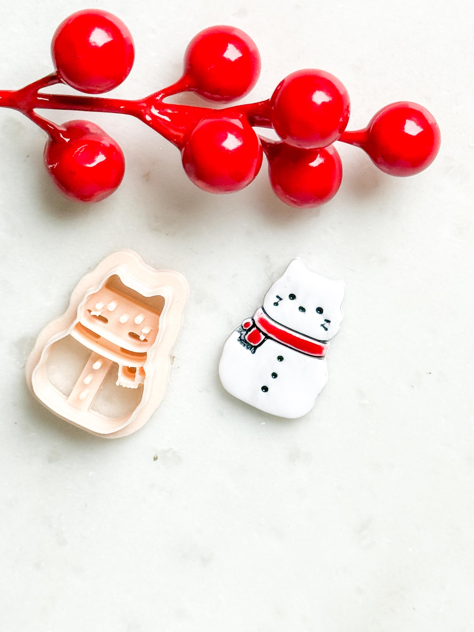 Winter Cat Clay Cutter – Polymer Clay Earring & Charm Tool