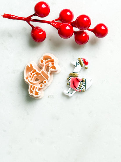 Santa Goose Clay Cutter: Polymer Clay Earring & Charm Tool