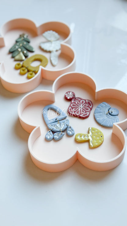 Flower Jewelry Display Tray – Stackable Organizer for Earrings, Findings & Tools