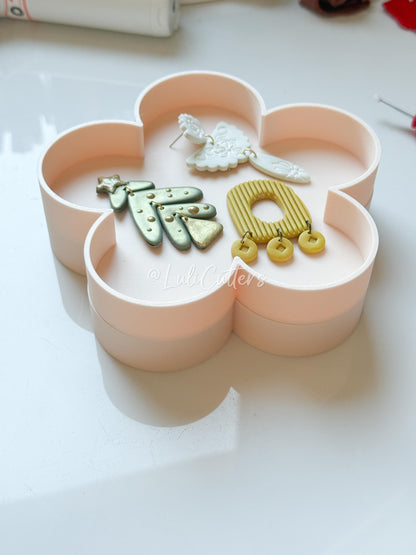 Flower Jewelry Display Tray – Stackable Organizer for Earrings, Findings & Tools