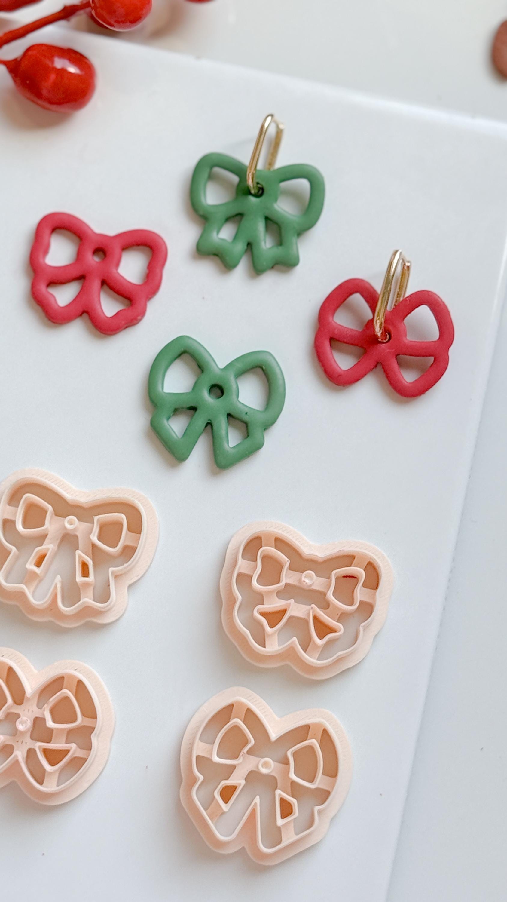 Bow Hoop Charm Clay Cutters: Ribbon Earring Cutters