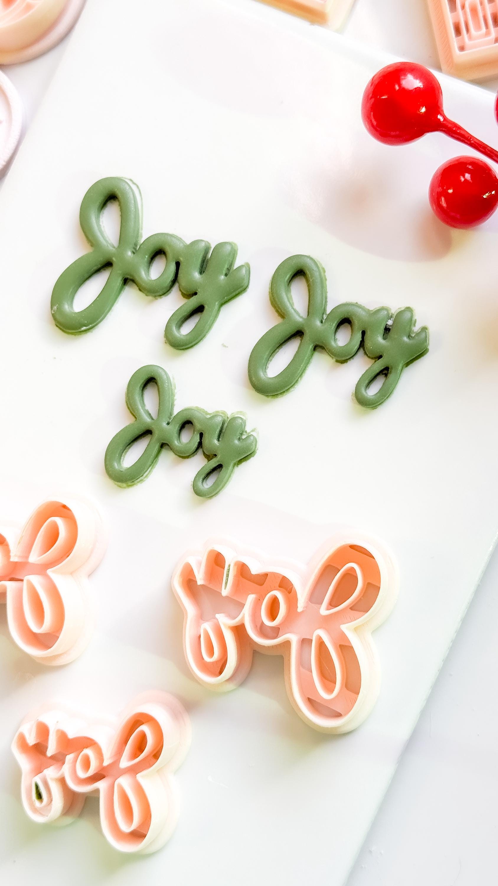 Joy Word Clay Cutter – Christmas Script Polymer Clay Lettering Tool