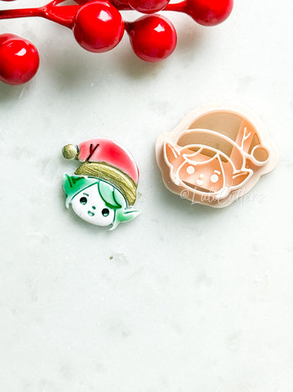Female Elf Clay Cutter – Christmas Polymer Clay Tool for Holiday Earrings & Charms