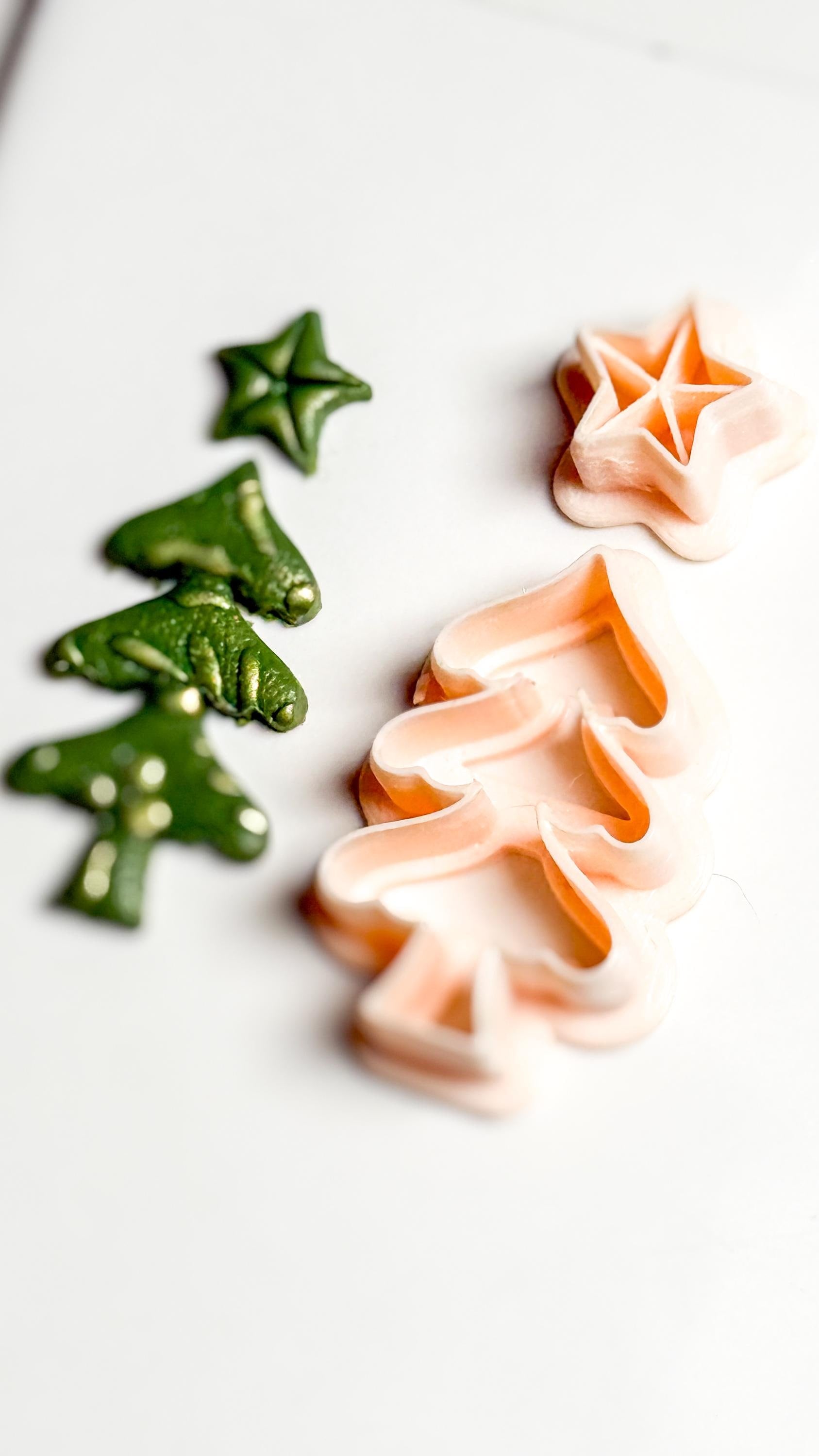 Christmas Tree & Star Clay Cutter Set: Holiday Polymer Clay Tools