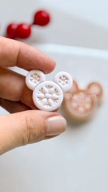Snowflake Mouse Clay Cutter – Christmas Polymer Clay Earring or Ornament Shape