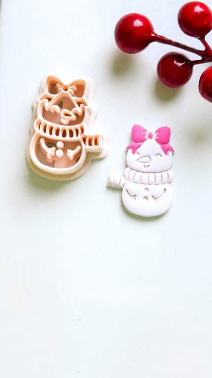 Snow Girl Clay Cutter – Cute Winter Earring & Ornament Design