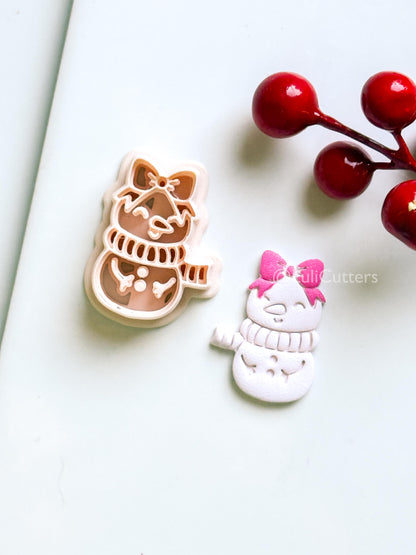 Snow Girl Clay Cutter – Cute Winter Earring & Ornament Design