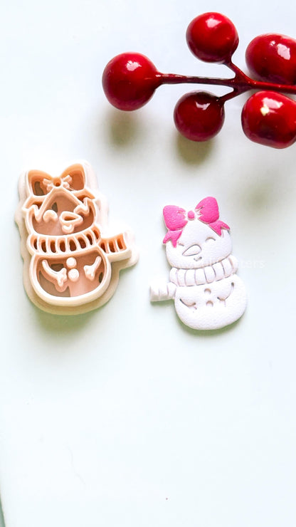 Snow Girl Clay Cutter – Cute Winter Earring & Ornament Design