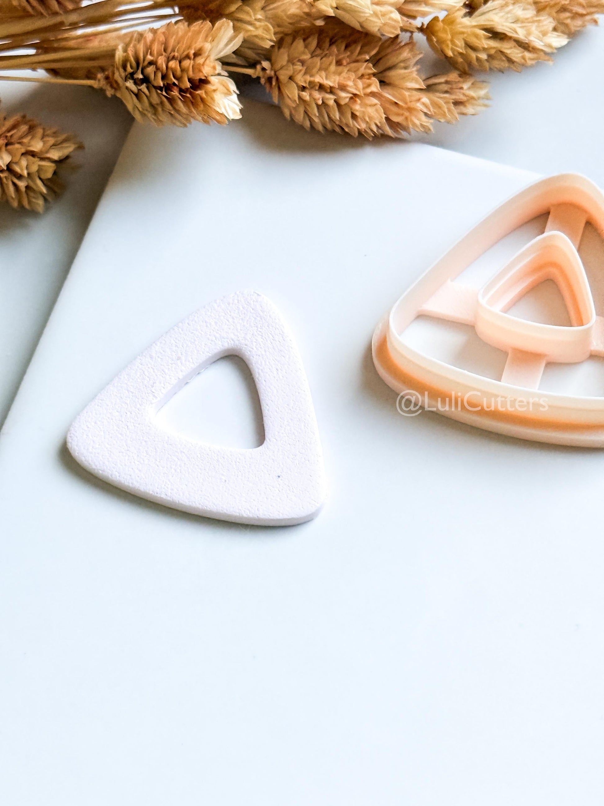 Basic Shapes - Rounded Triangle Clay Cutter Set: Geometric Polymer Clay Earring Shape