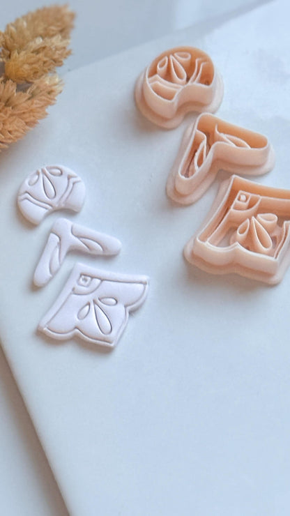 Ornate 3-Piece Clay Cutter Set: Layered Earring Shape for Polymer Clay