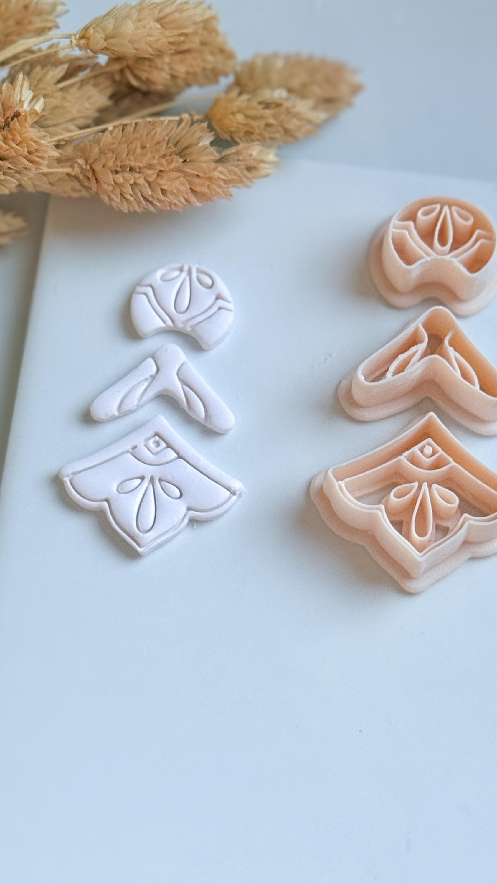 Ornate 3-Piece Clay Cutter Set: Layered Earring Shape for Polymer Clay