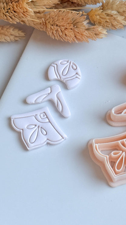 Ornate 3-Piece Clay Cutter Set: Layered Earring Shape for Polymer Clay