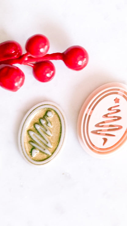 Oval Christmas Tree Clay Cutter: Holiday Earring Design