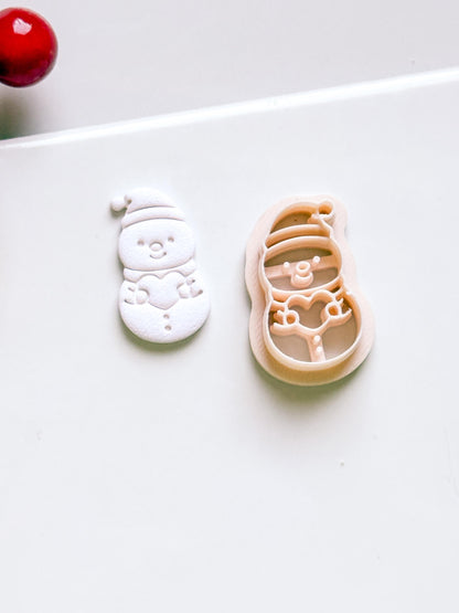 Snowman Clay Cutter: Christmas Earring, Polymer Clay