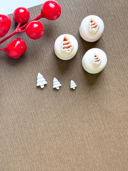 Christmas Tree Micro Clay Cutter Set – Polymer Clay Tools for Mini Holiday Designs