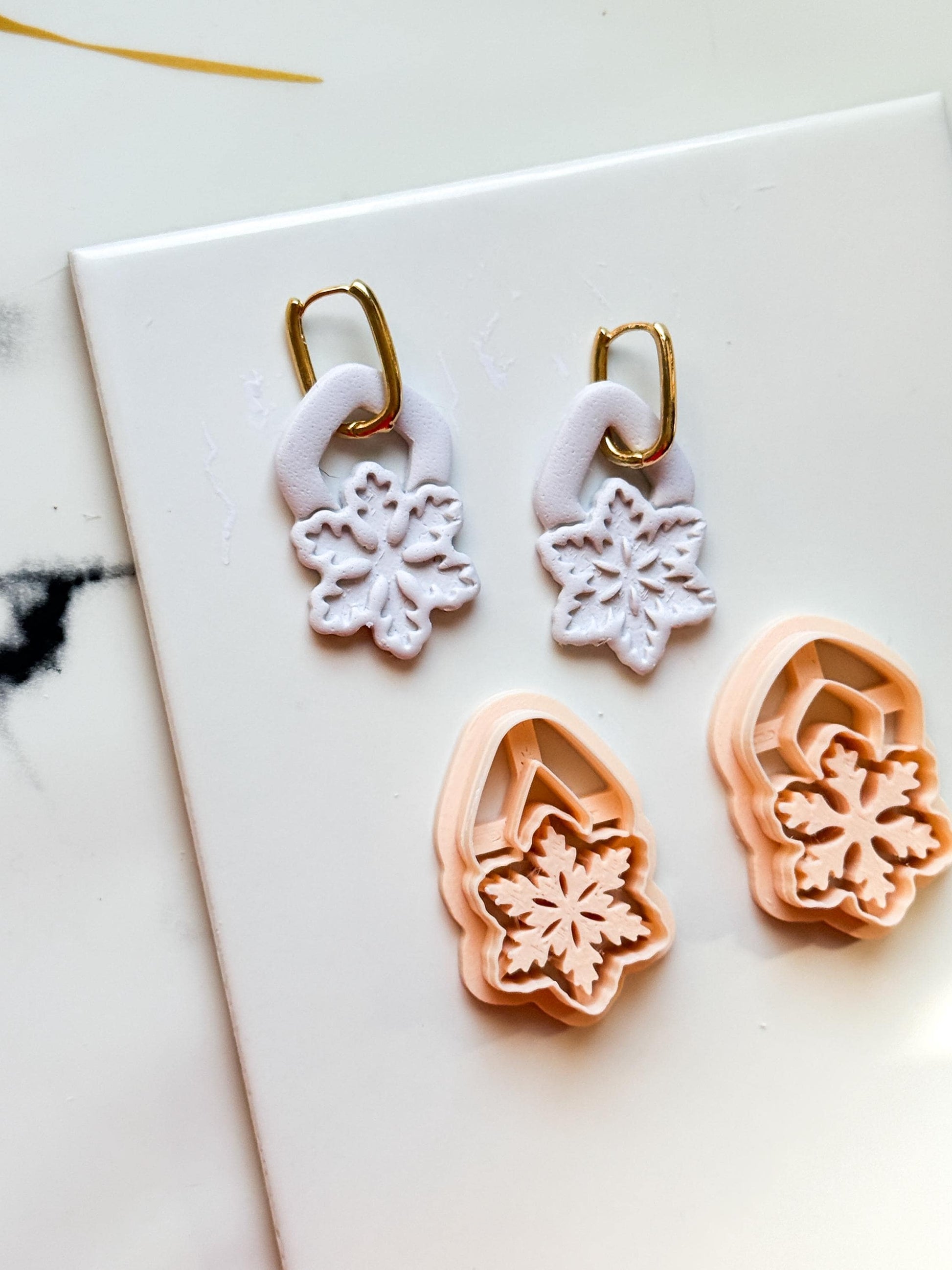 Snowflake Earring Clay Cutters: Christmas Polymer Clay Tool