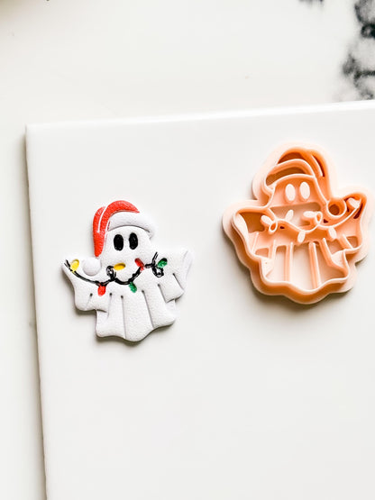 Christmas Ghost Clay Cutter: Festive Polymer Clay Emboss and Cut Tool