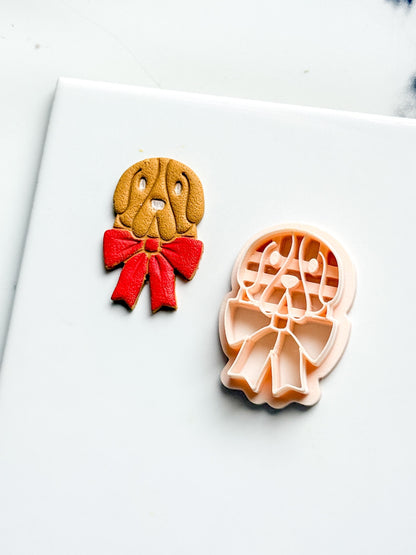 Basset Hound Clay Cutter: Dog with Bow Polymer Clay