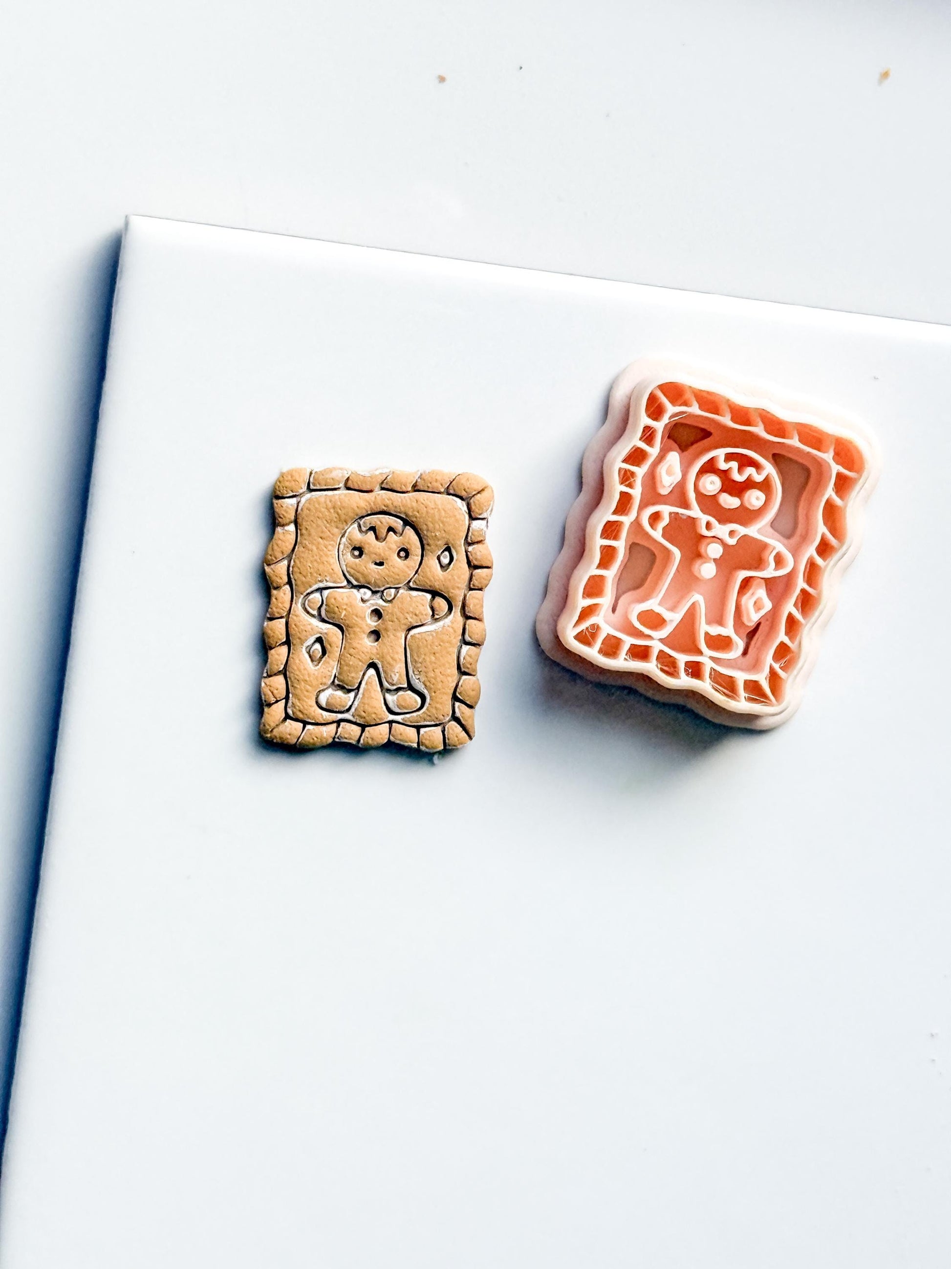 Gingerbread Stamp Clay Cutter: Wavy Edge Holiday Polymer Clay Tool