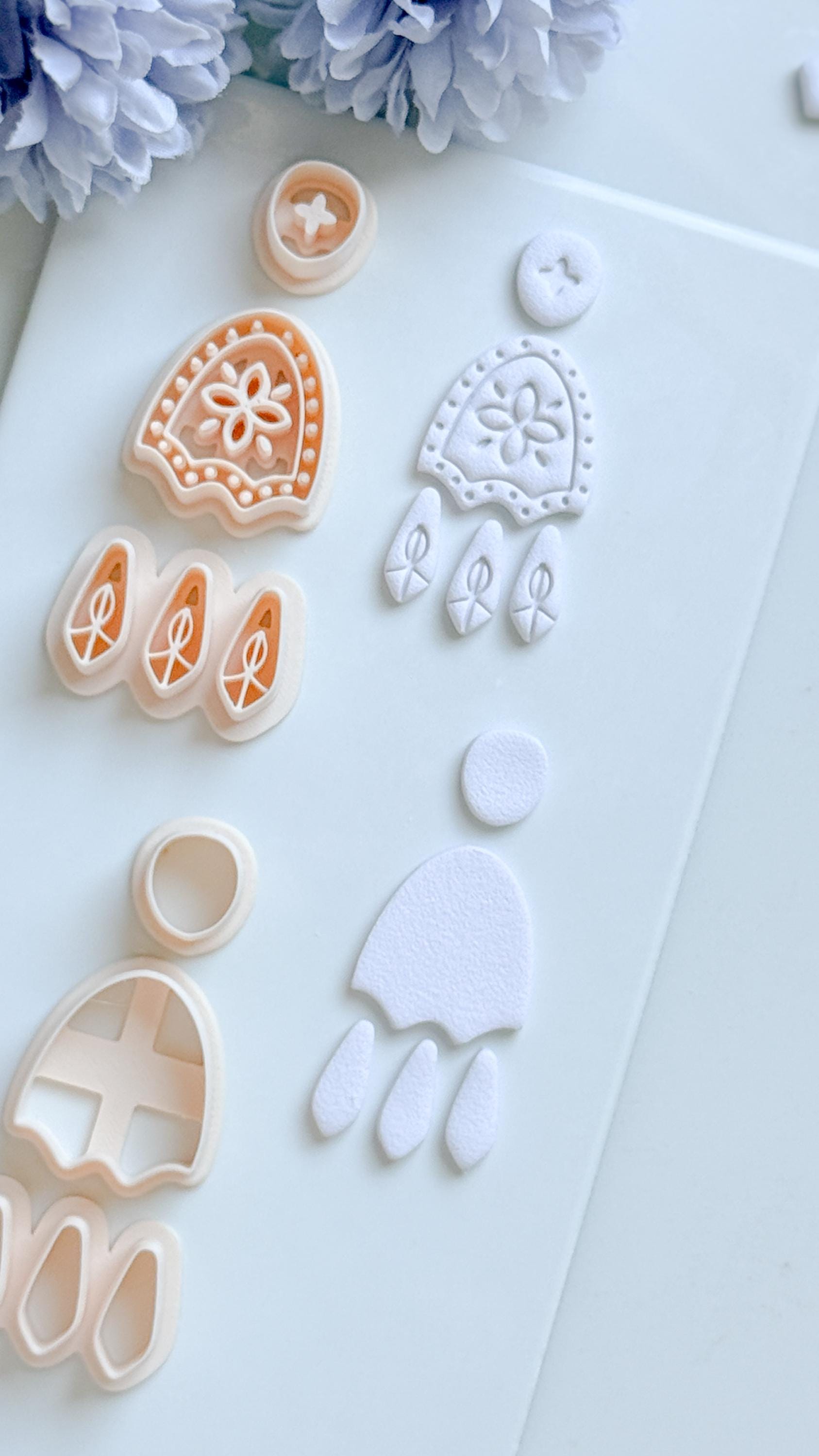 Folkbloom Clay Cutter Set: Floral and Plain Arch Duo
