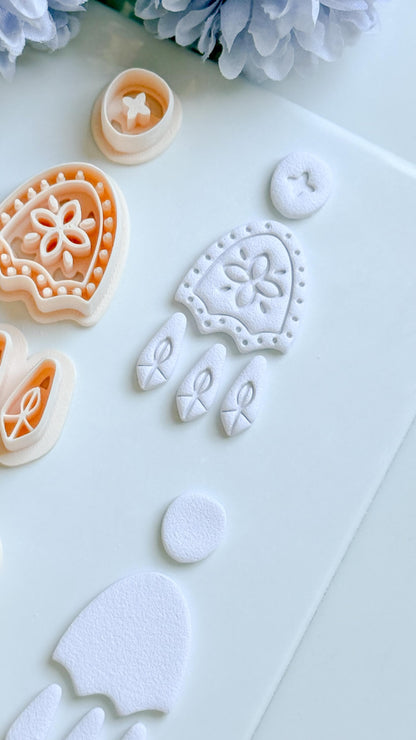 Folkbloom Clay Cutter Set: Floral and Plain Arch Duo