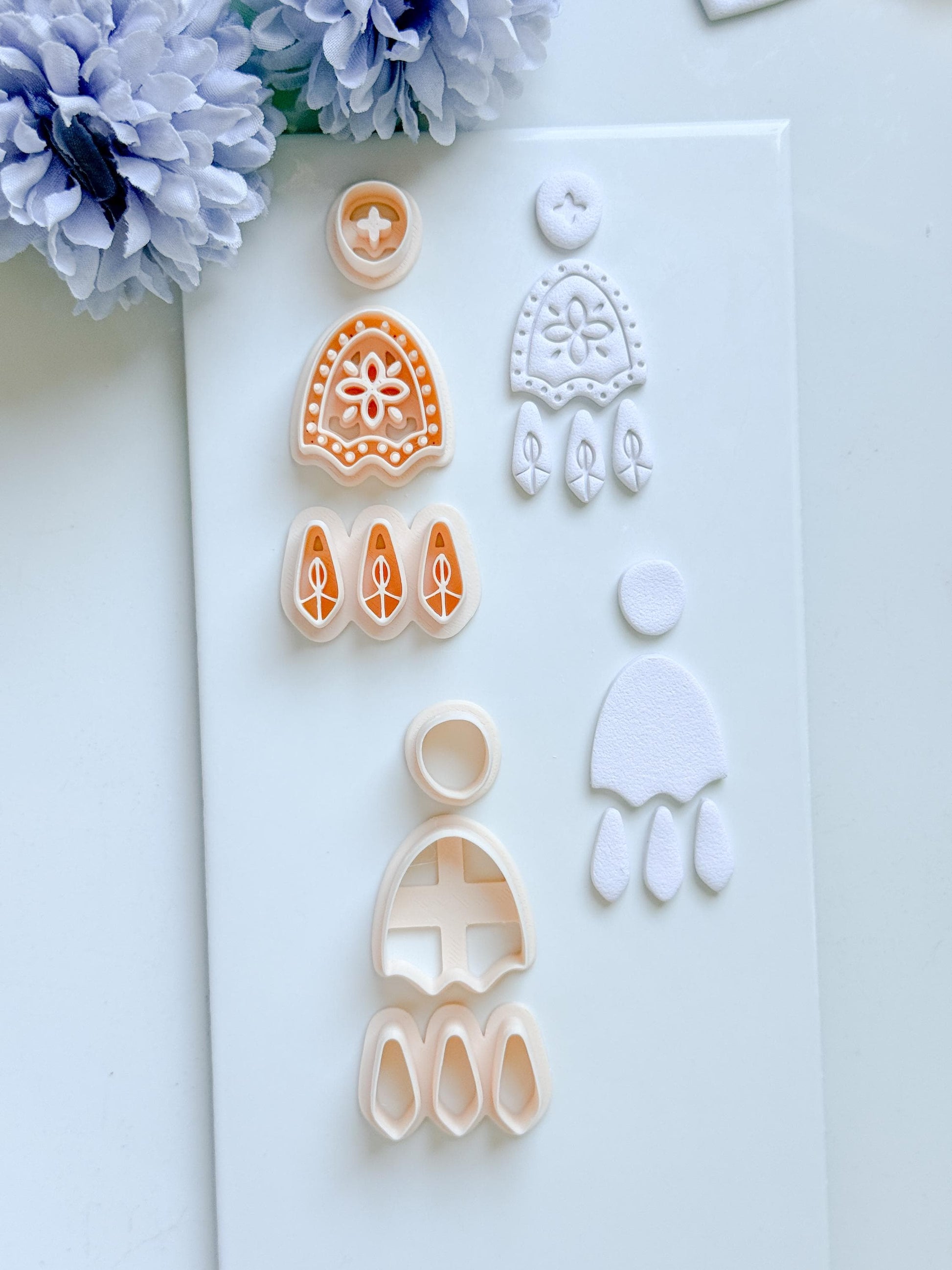 Folkbloom Clay Cutter Set: Floral and Plain Arch Duo