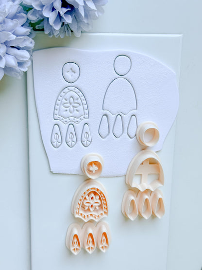 Folkbloom Clay Cutter Set: Floral and Plain Arch Duo