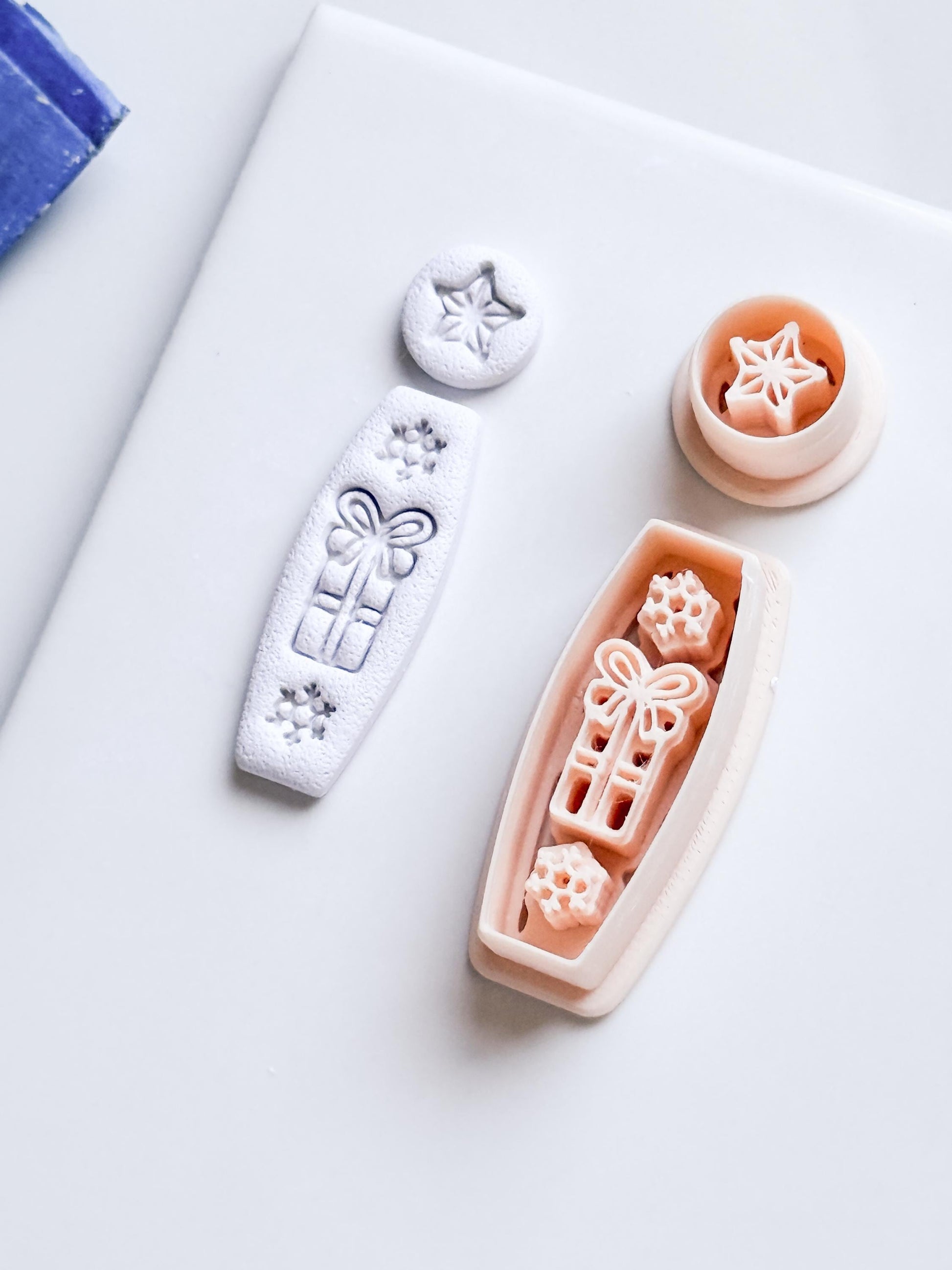 Merry Drop Clay Cutter – Christmas Gift, Star & Snowflake Earring Design