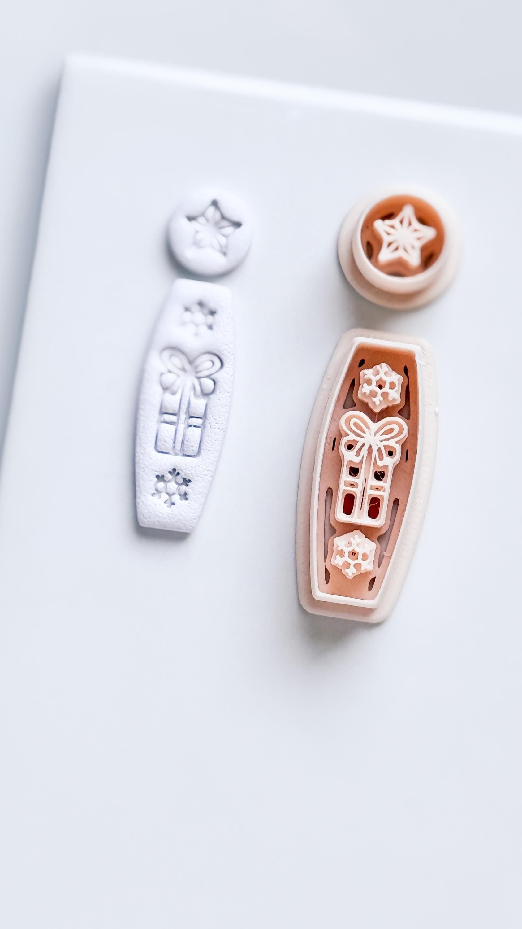 Merry Drop Clay Cutter – Christmas Gift, Star & Snowflake Earring Design