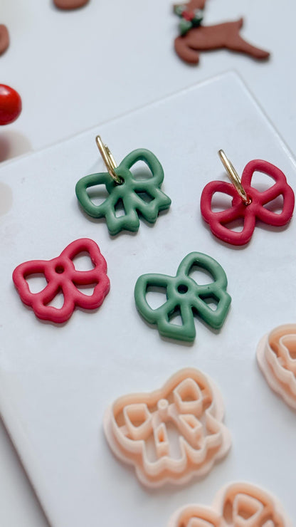 Bow Hoop Charm Clay Cutters: Ribbon Earring Cutters