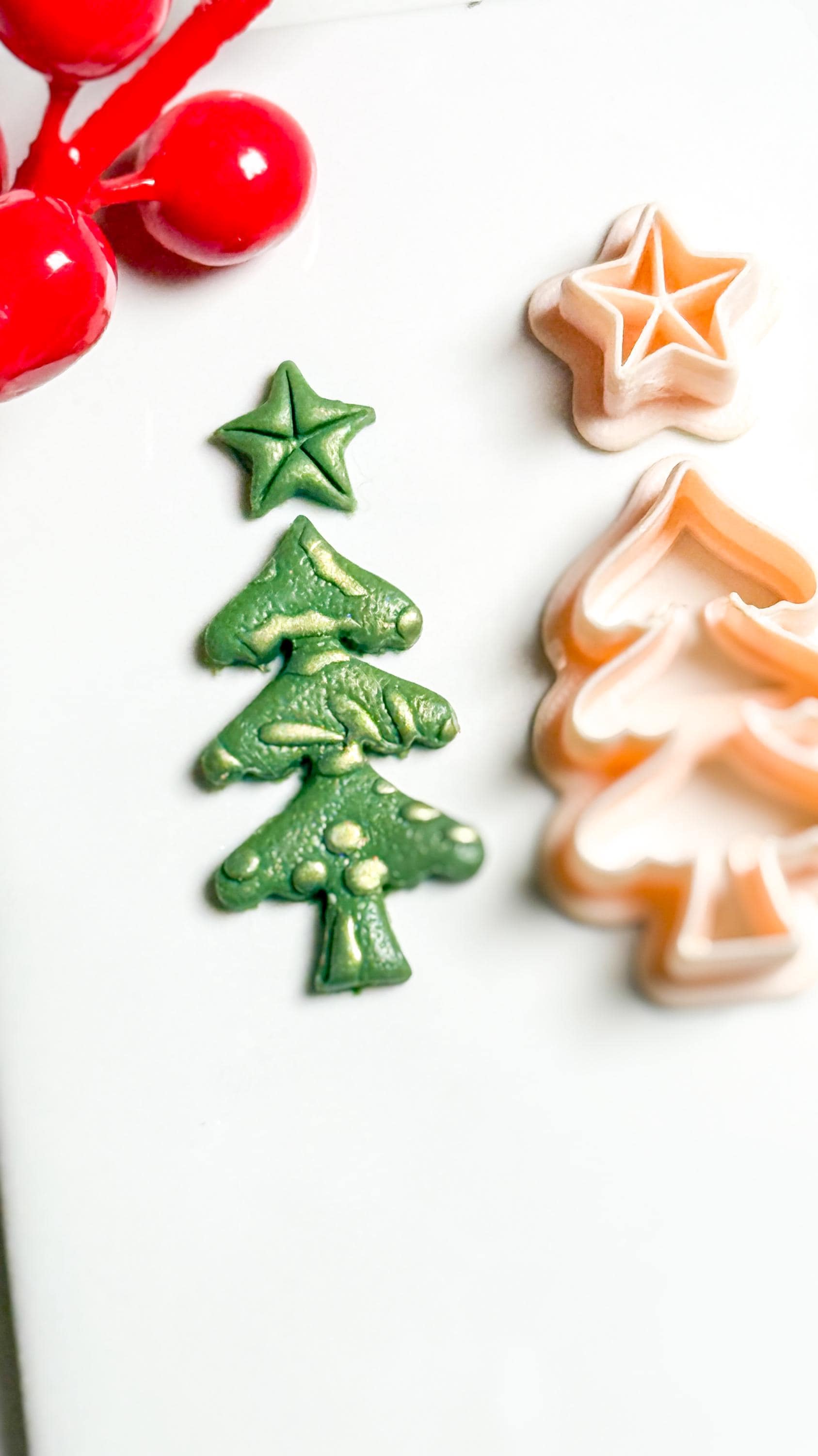 Christmas Tree & Star Clay Cutter Set: Holiday Polymer Clay Tools