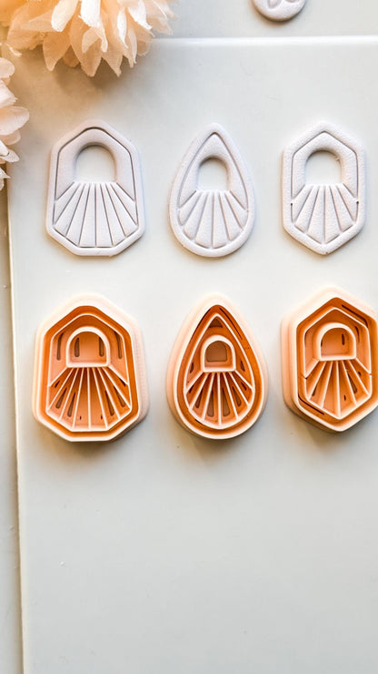 Solflare Polymer Clay Cutters: Sunburst Shapes for Earrings & Jewelry