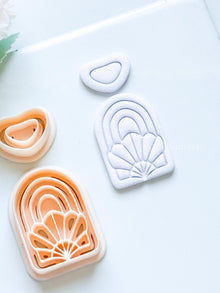 Amber Bloom Polymer Clay Cutter: Floral Arch for Earrings