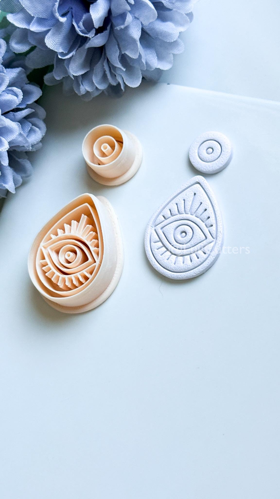Evil Eye Drop Polymer Clay Cutter: Radiant Eye Design for Earrings