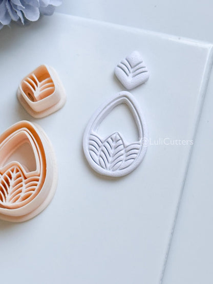 Terra Mae Polymer Clay Cutter: Layered Teardrop for Earrings