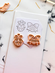 Christmas Bell Clay Cutters: Two Bow Designs Polymer Clay Tools