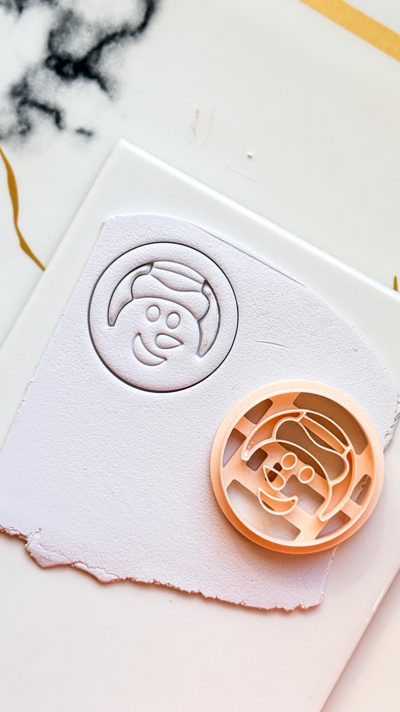 Snowman Face Clay Cutter: Christmas Polymer Clay Tool