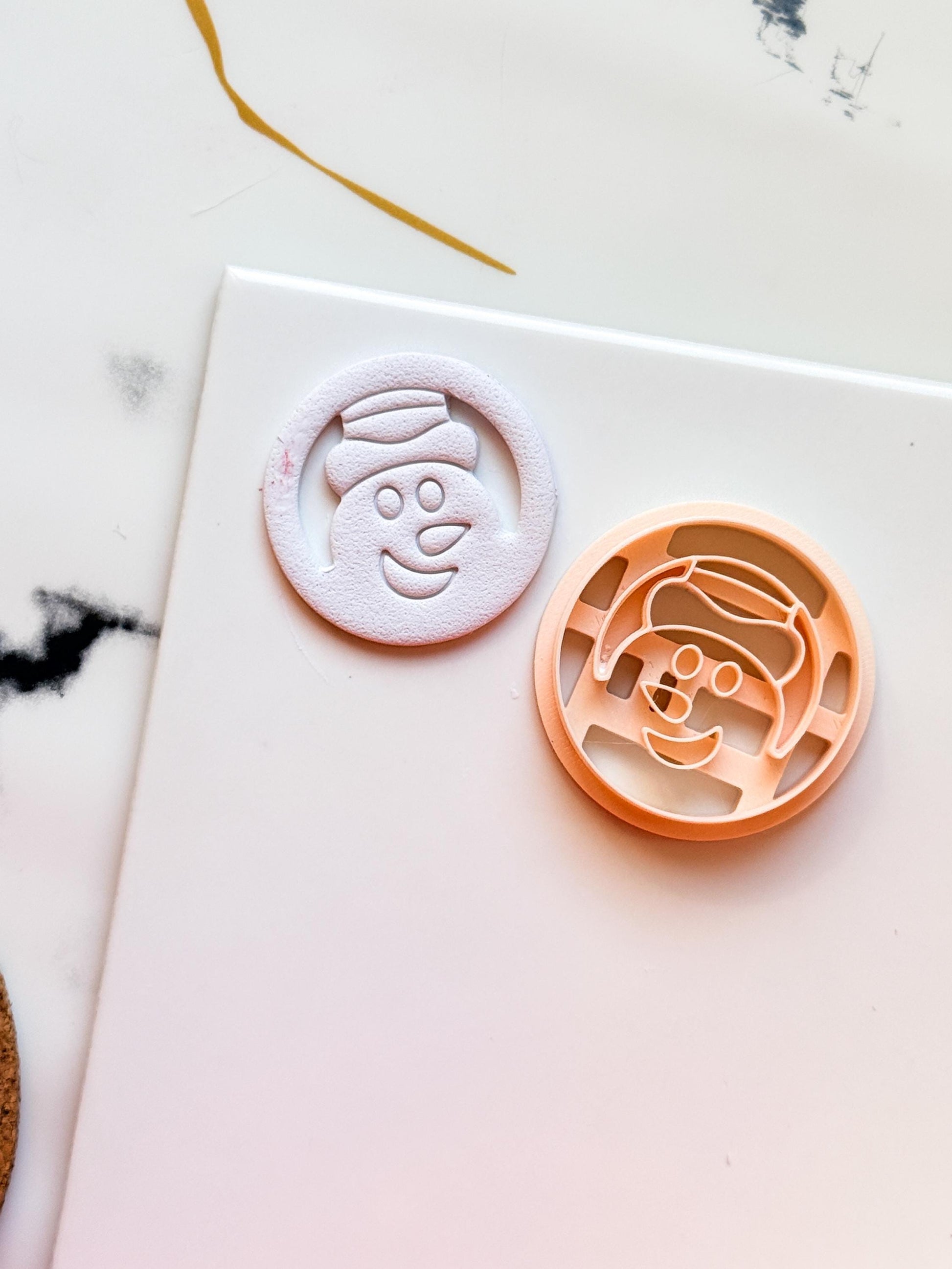 Snowman Face Clay Cutter: Christmas Polymer Clay Tool