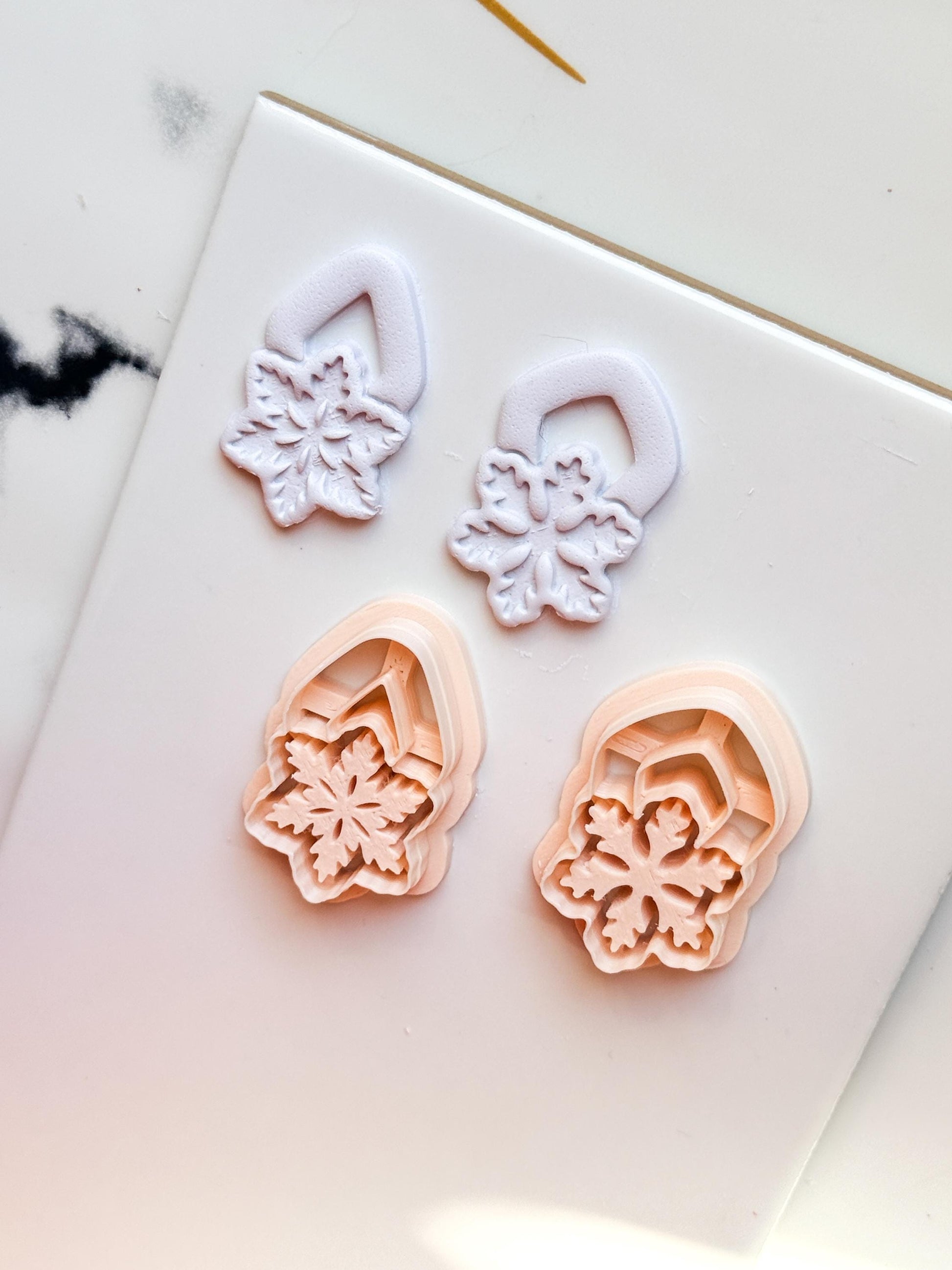 Snowflake Earring Clay Cutters: Christmas Polymer Clay Tool