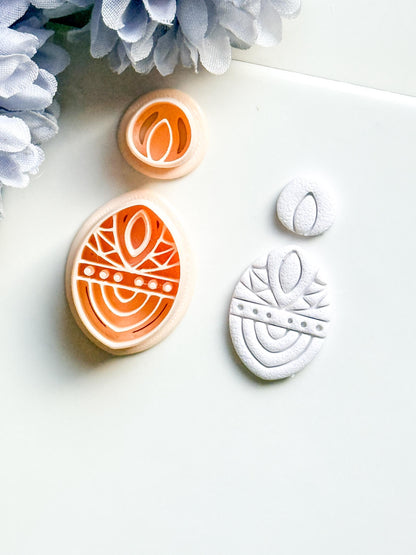 Savanna Oval Clay Cutter Set: Geometric Tribal Polymer Clay Tools