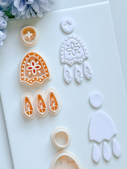 Folkbloom Clay Cutter Set: Floral and Plain Arch Duo