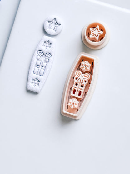 Merry Drop Clay Cutter – Christmas Gift, Star & Snowflake Earring Design