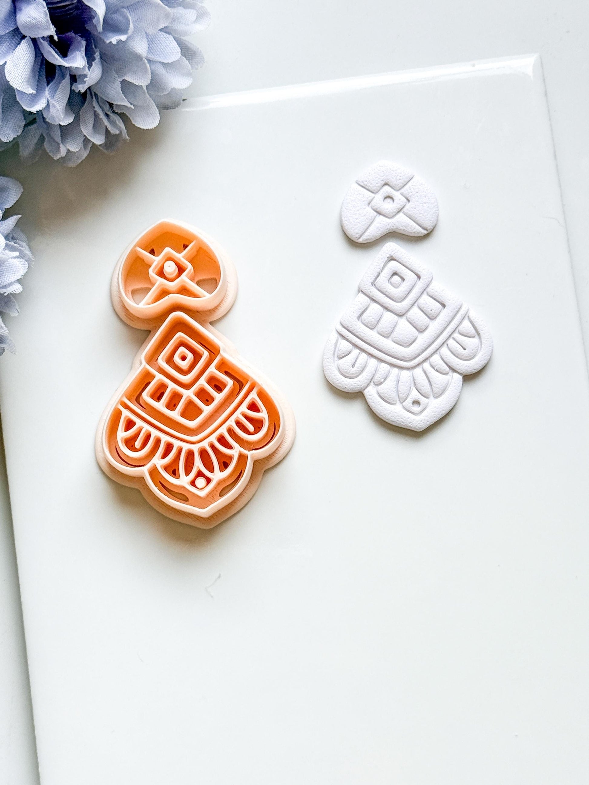 Elodie Clay Cutter: Layered Art Deco Polymer Clay Earring Shape