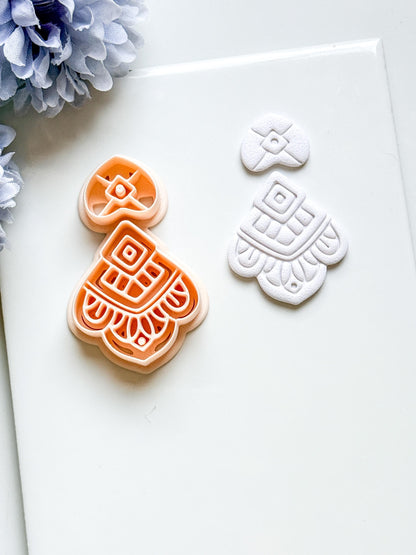 Elodie Clay Cutter: Layered Art Deco Polymer Clay Earring Shape